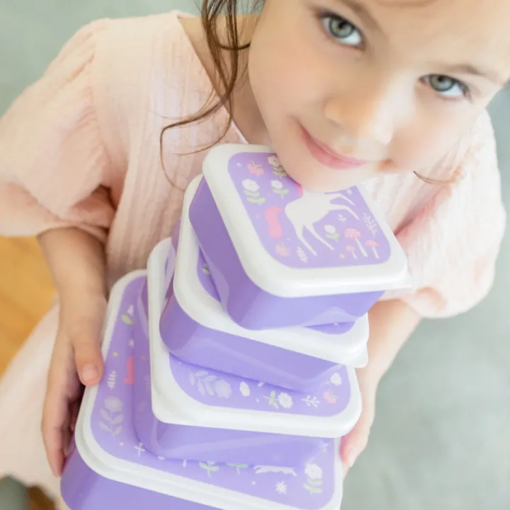 Lunchboxen>A Little Lovely Company Charlie Lunch & Snack Box unicorn dreams