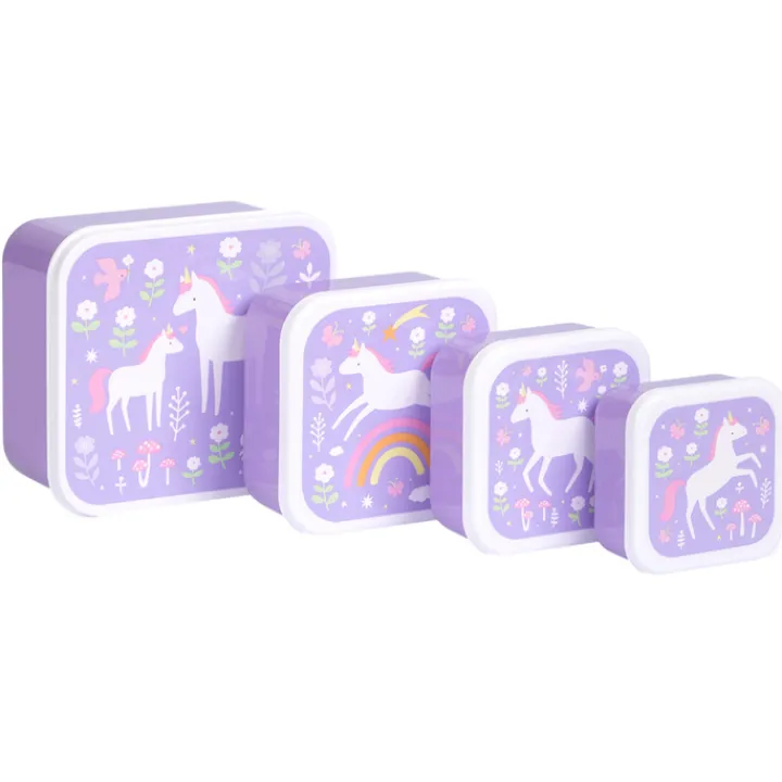 Lunchboxen>A Little Lovely Company Charlie Lunch & Snack Box unicorn dreams