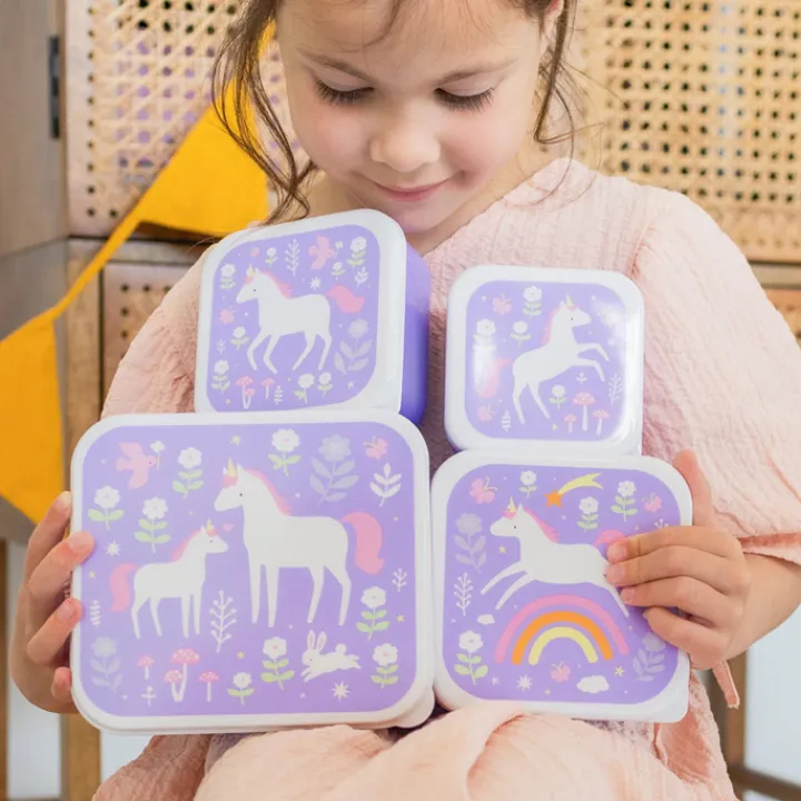 Lunchboxen>A Little Lovely Company Charlie Lunch & Snack Box unicorn dreams