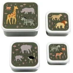 Lunchboxen>A Little Lovely Company Charlie Lunch & Snack Box savanna