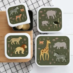 Lunchboxen>A Little Lovely Company Charlie Lunch & Snack Box savanna