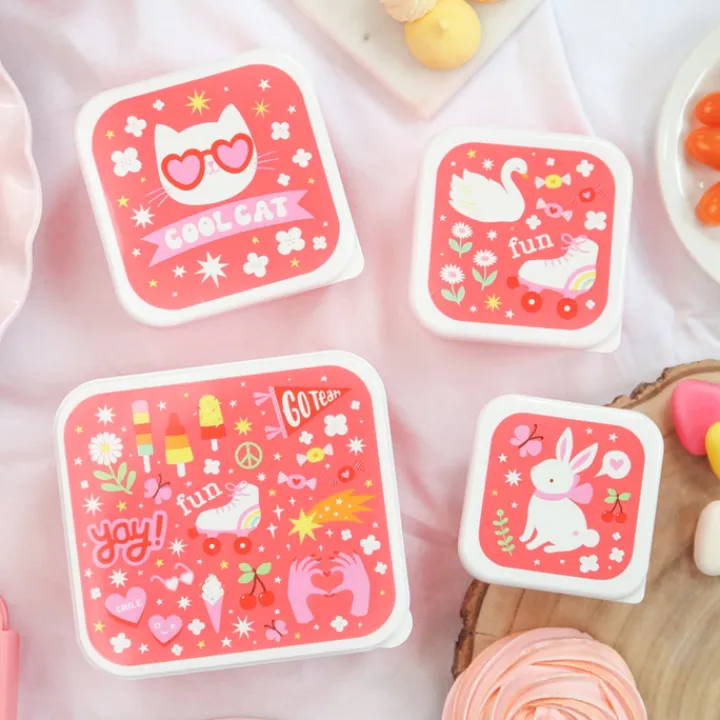 Lunchboxen>A Little Lovely Company Charlie Lunch & Snack Box fun