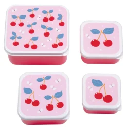 Lunchboxen>A Little Lovely Company Charlie Lunch & Snack Box cherries