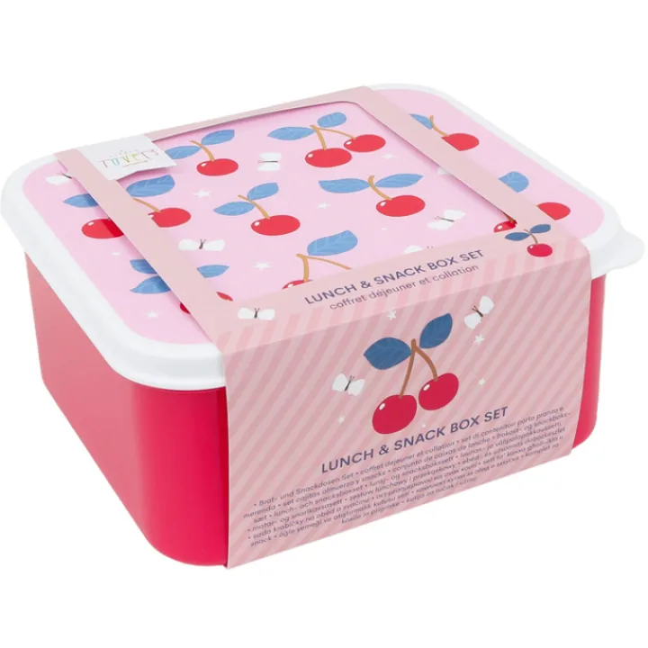 Lunchboxen>A Little Lovely Company Charlie Lunch & Snack Box cherries