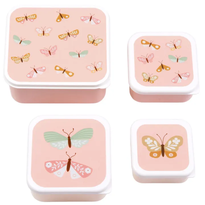 Lunchboxen>A Little Lovely Company Charlie Lunch & Snack Box butterflies