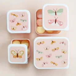Lunchboxen>A Little Lovely Company Charlie Lunch & Snack Box butterflies