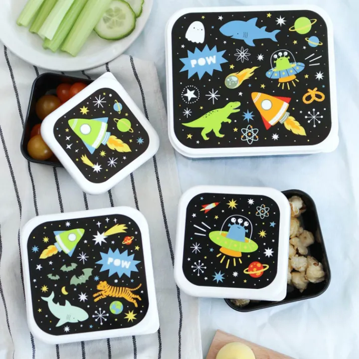 Lunchboxen>A Little Lovely Company Charlie Lunch & Snack Box galaxy