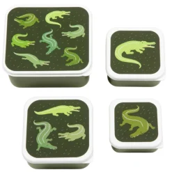 Lunchboxen>A Little Lovely Company Charlie Lunch & Snack Box crocodiles