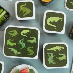 Lunchboxen>A Little Lovely Company Charlie Lunch & Snack Box crocodiles