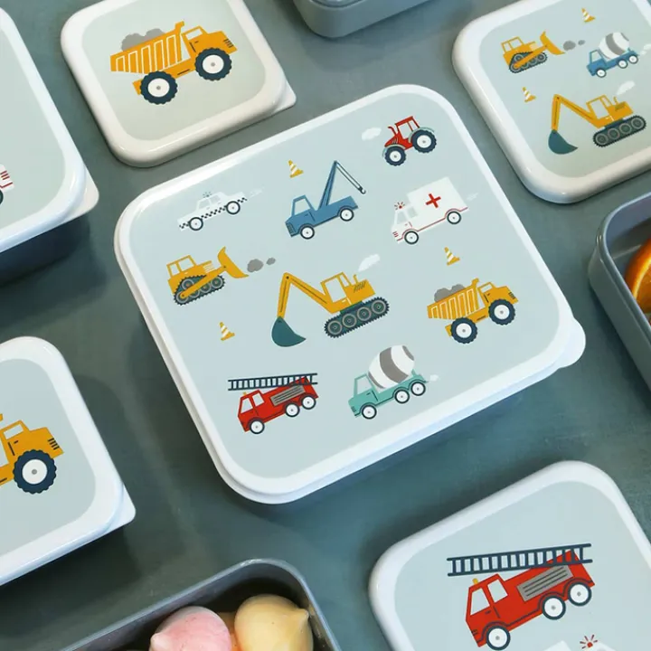 Lunchboxen>A Little Lovely Company Charlie Lunch & Snack Box vehicles