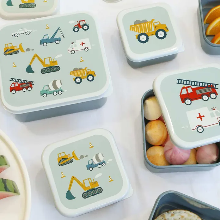 Lunchboxen>A Little Lovely Company Charlie Lunch & Snack Box vehicles