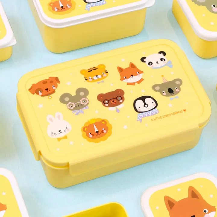 Lunchboxen>A Little Lovely Company Robin Bento Lunchbox animal friends
