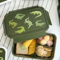 Lunchboxen>A Little Lovely Company Robin Bento Lunchbox crocodiles