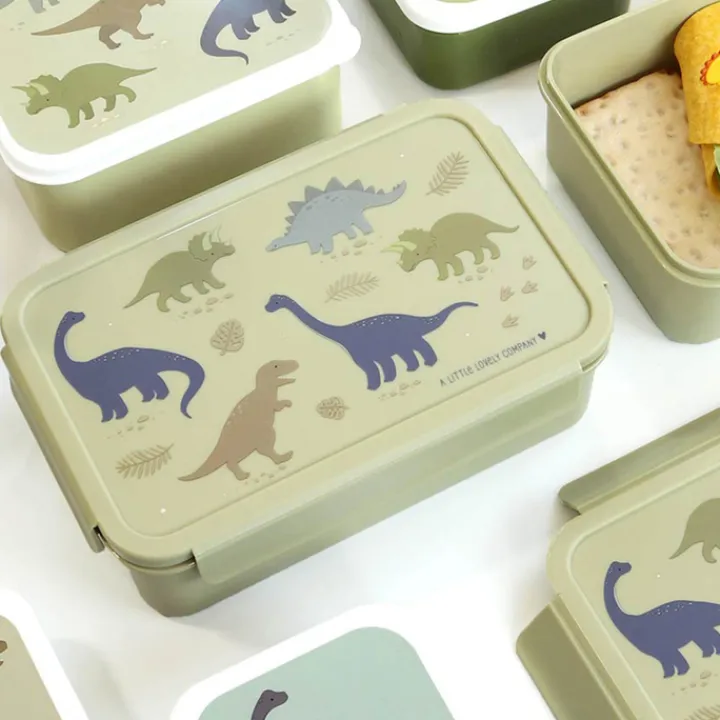 Lunchboxen>A Little Lovely Company Robin Bento Lunchbox dinosaurs