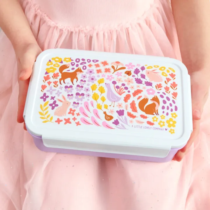 Lunchboxen>A Little Lovely Company Robin Bento Lunchbox flower garden