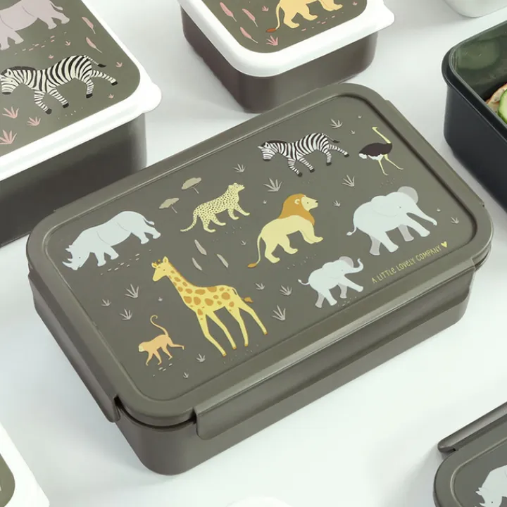 Lunchboxen>A Little Lovely Company Robin Bento Lunchbox savanna
