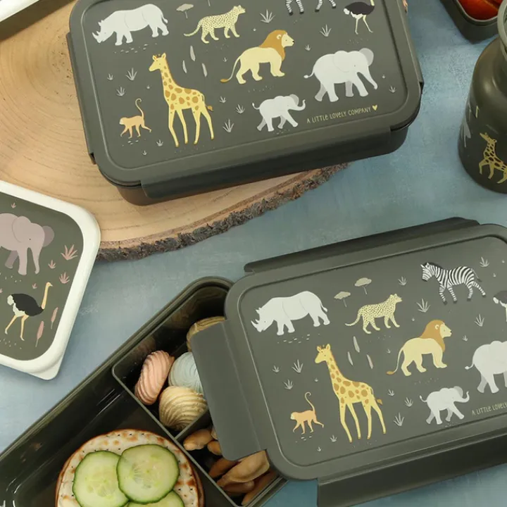 Lunchboxen>A Little Lovely Company Robin Bento Lunchbox savanna