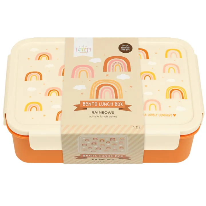 Lunchboxen>A Little Lovely Company Robin Bento Lunchbox rainbows