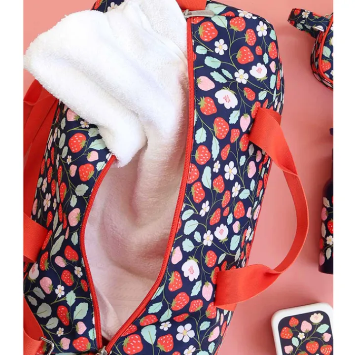 Kleine Reistassen|Handbagage Reistassen>A Little Lovely Company Sam Weekendbag strawberries