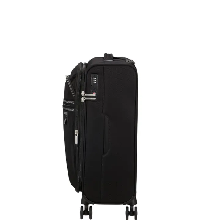 Transavia Trolleys|Handbagage Trolleys>American Tourister Aerospin Spinner S Exp black