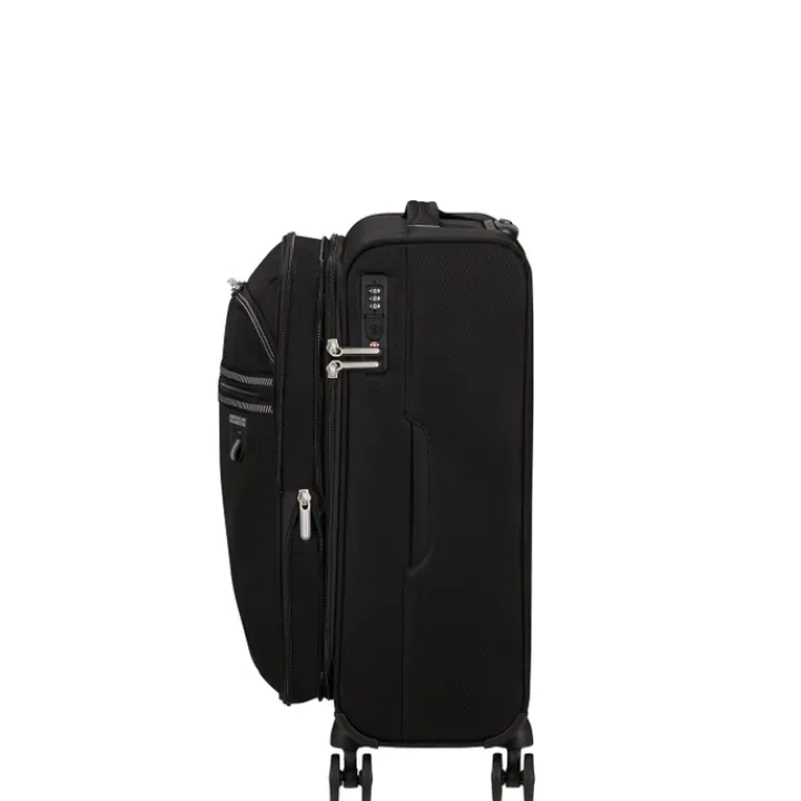 Transavia Trolleys|Handbagage Trolleys>American Tourister Aerospin Spinner S Exp black