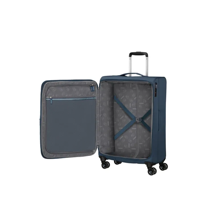 Reistrolleys|Reiskoffers>American Tourister Aerospin Spinner M Exp indigo