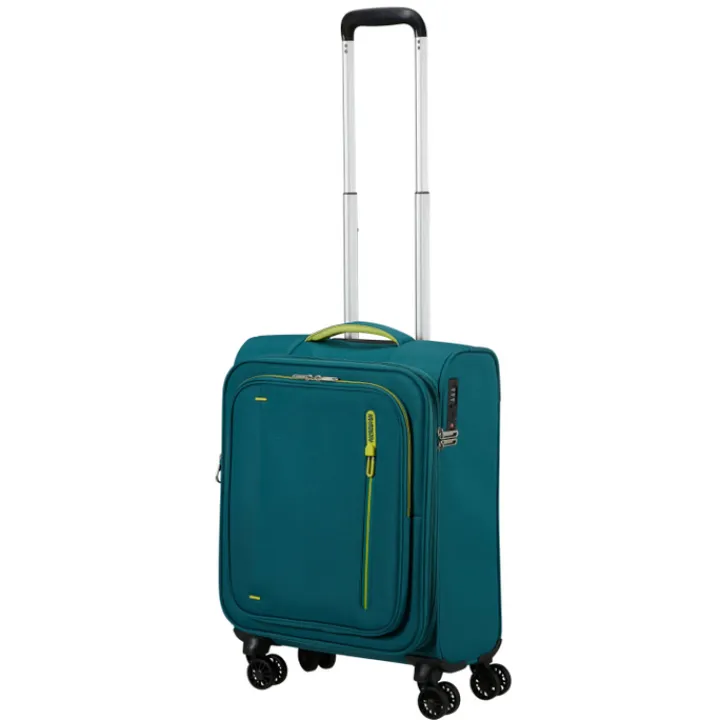 Transavia Trolleys|Handbagage Trolleys>American Tourister Cloudrider Spinner S Expandable TSA misty teal