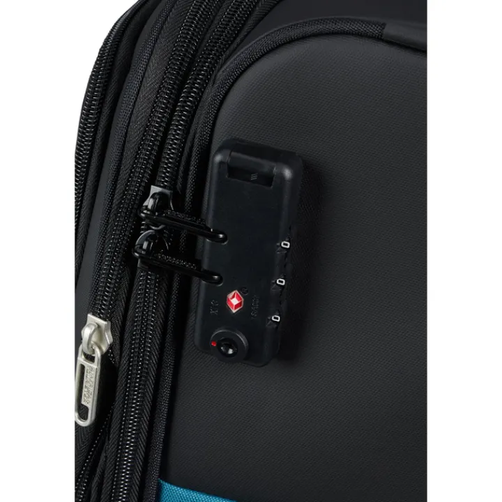 Transavia Trolleys|Handbagage Trolleys>American Tourister Daring Dash Spinner S EXP black/blue
