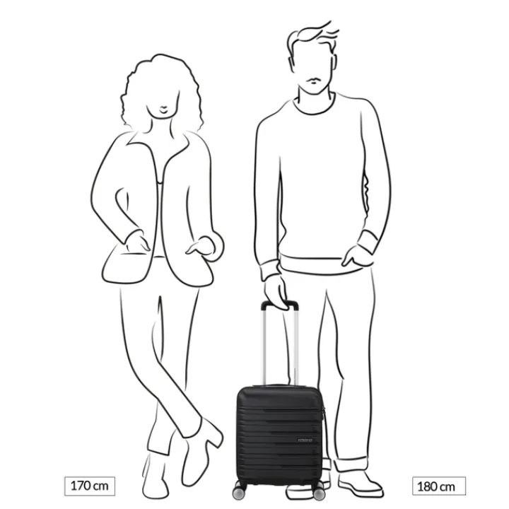 Transavia Trolleys|Handbagage Trolleys>American Tourister Flashline Spinner Underseater shadow black