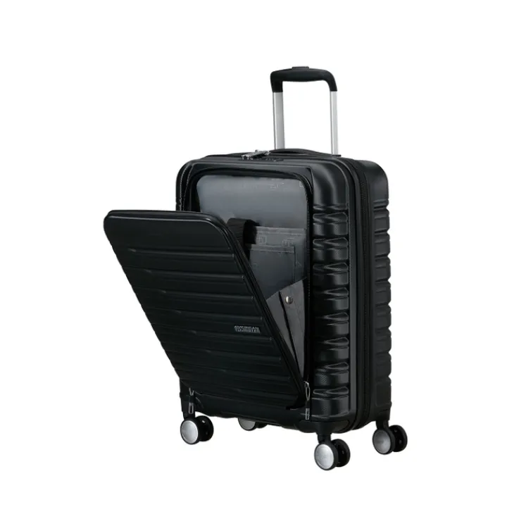 Transavia Trolleys|Ryanair Trolleys>American Tourister Flashline Spin. 55/20 Frontloader Cabin Trolley shadow black