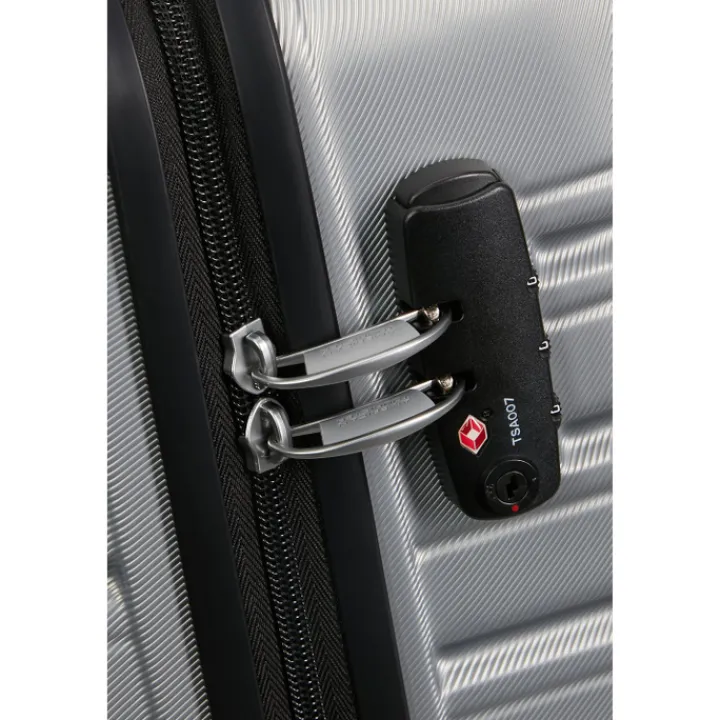 Transavia Trolleys|Klm Trolleys>American Tourister Flashline Spin. 55/25 Cabin Trolley sky silver