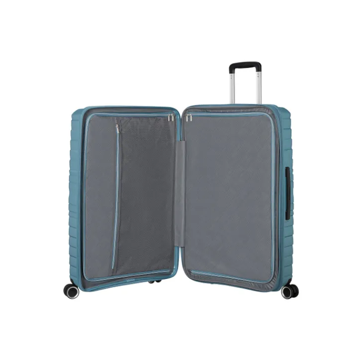 Reistrolleys|Reiskoffers>American Tourister Flytwist Spinner 78 cm Exp. storm blue