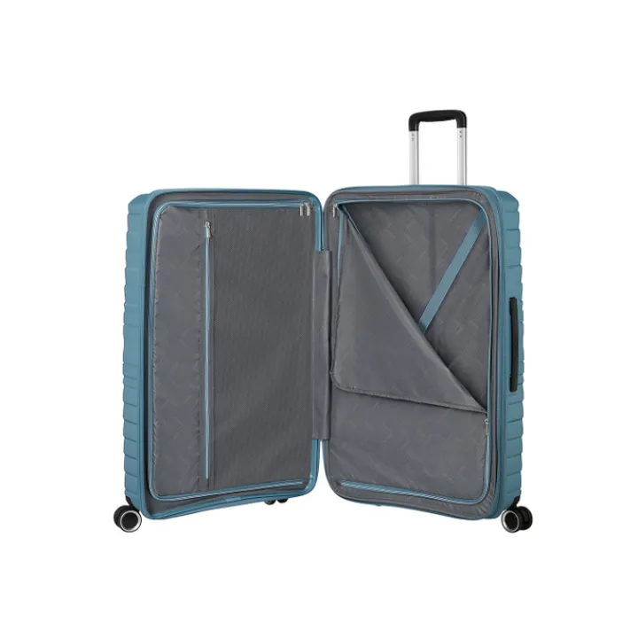 Reistrolleys|Reiskoffers>American Tourister Flytwist Spinner 78 cm Exp. storm blue