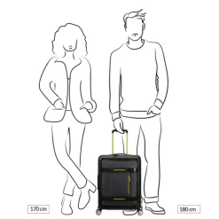 Handbagage Trolleys|Laptop Trolleys>American Tourister Hello Cabin Spinner 55 EXP Coated black/lime