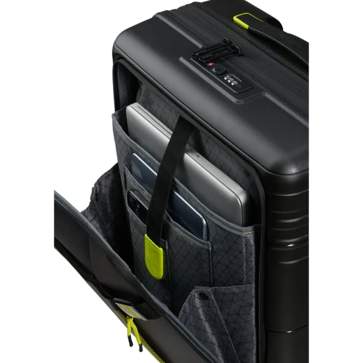 Handbagage Trolleys|Laptop Trolleys>American Tourister Hello Cabin Spinner 55 EXP Coated black/lime