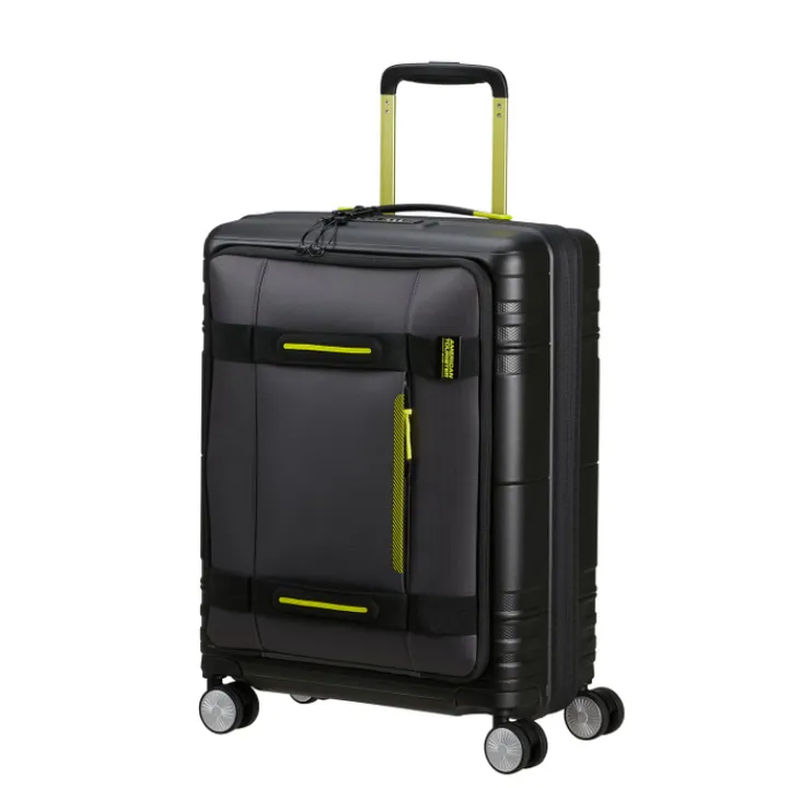 Handbagage Trolleys|Laptop Trolleys>American Tourister Hello Cabin Spinner 55 EXP Coated black/lime