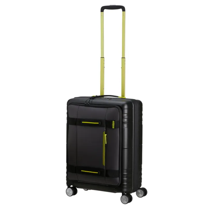 Handbagage Trolleys|Laptop Trolleys>American Tourister Hello Cabin Spinner 55 EXP Coated black/lime