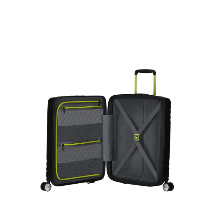 Handbagage Trolleys|Laptop Trolleys>American Tourister Hello Cabin Spinner 55 EXP Coated black/lime