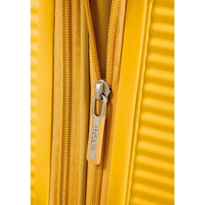 Reistrolleys|Reiskoffers>American Tourister Soundbox Spinner 77 Expandable golden yellow