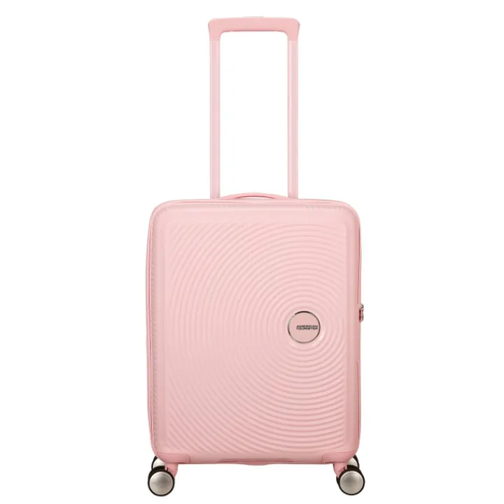 Transavia Trolleys|Ryanair Trolleys>American Tourister Soundbox Spinner 55/20 TSA Expandable pastel pink