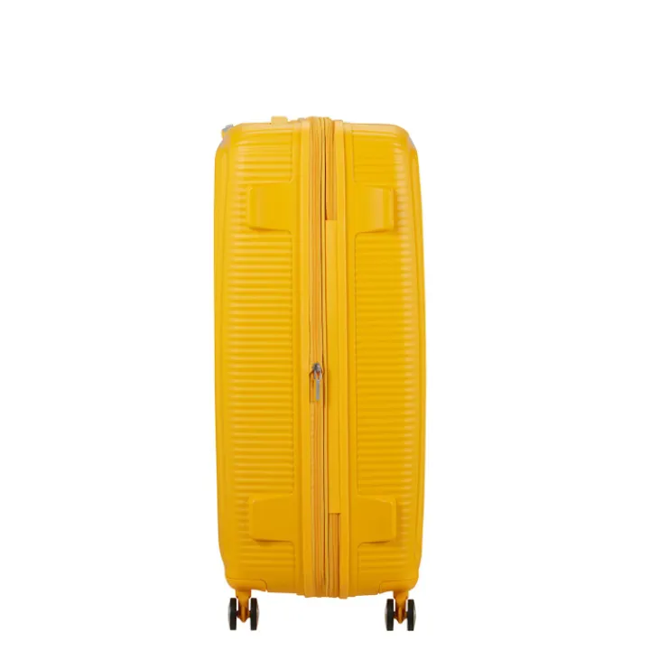 Reistrolleys|Reiskoffers>American Tourister Soundbox Spinner 80/30 TSA Expandable golden yellow