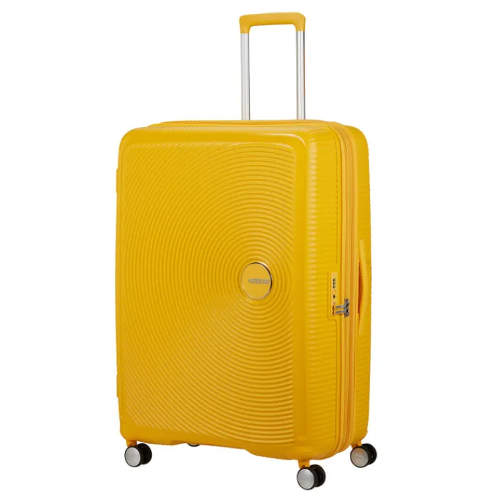 Reistrolleys|Reiskoffers>American Tourister Soundbox Spinner 80/30 TSA Expandable golden yellow