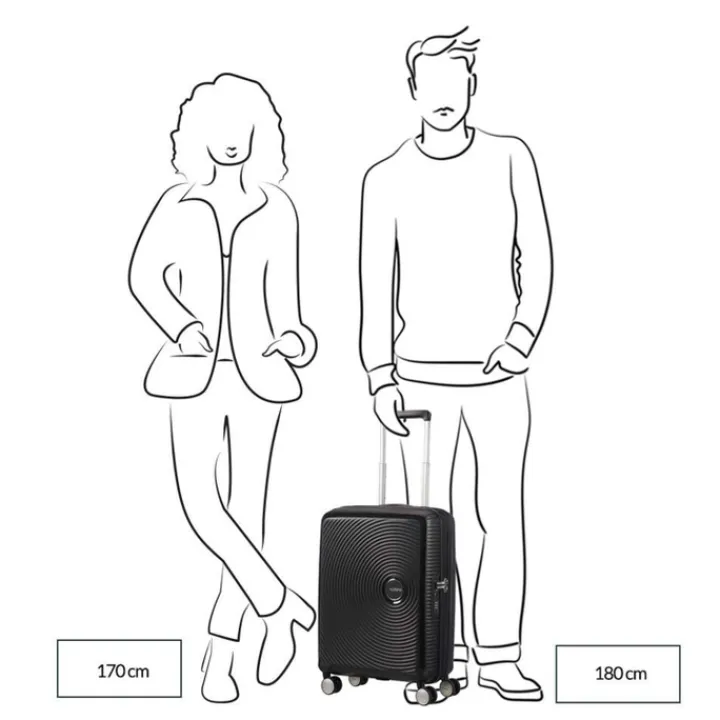 Transavia Trolleys|Ryanair Trolleys>American Tourister Soundbox Spinner 55/20 TSA Expandable pastel blue