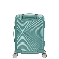 Transavia Trolleys|Handbagage Trolleys>American Tourister Soundbox Aluminium Spinner 55 Expandable dusty turquoise