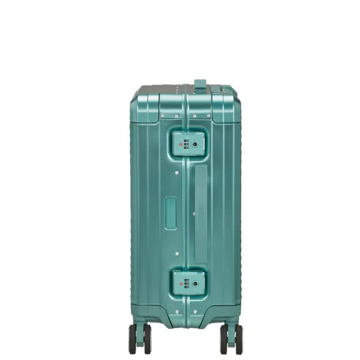 Transavia Trolleys|Handbagage Trolleys>American Tourister Soundbox Aluminium Spinner 55 Expandable dusty turquoise