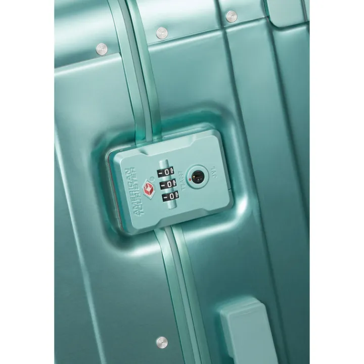 Transavia Trolleys|Handbagage Trolleys>American Tourister Soundbox Aluminium Spinner 55 Expandable dusty turquoise