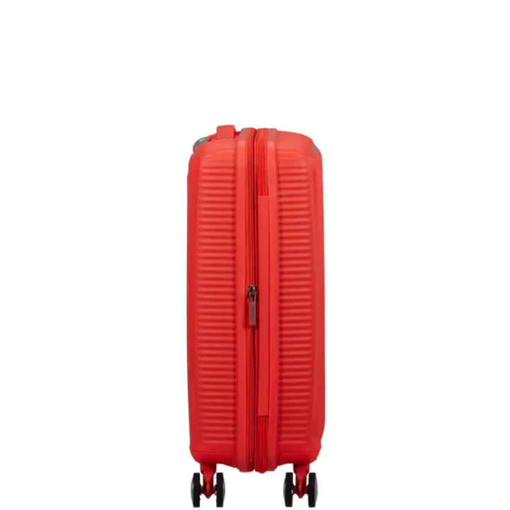 Transavia Trolleys|Ryanair Trolleys>American Tourister Soundbox Spinner 55/20 TSA Expandable neon orange