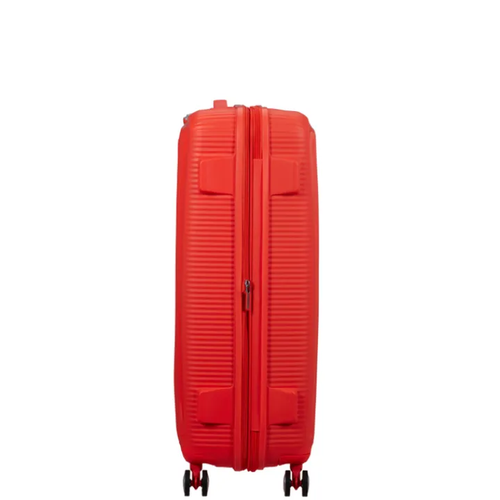 Reistrolleys|Reiskoffers>American Tourister Soundbox Spinner 77/28 TSA Expandable neon orange