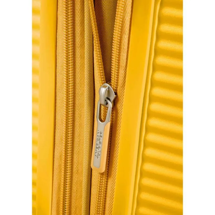 Transavia Trolleys|Ryanair Trolleys>American Tourister Soundbox Spinner 55 Expandable golden yellow