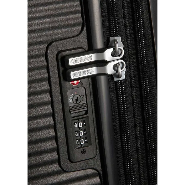 Reistrolleys|Reiskoffers>American Tourister Soundbox Spinner 77 Expandable bass black